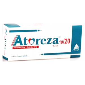 Atoreza 10 / 20 mg ( Ezetimibe 10 mg  / Atorvastatin 20 mg ) 21 film-coated Tablets
